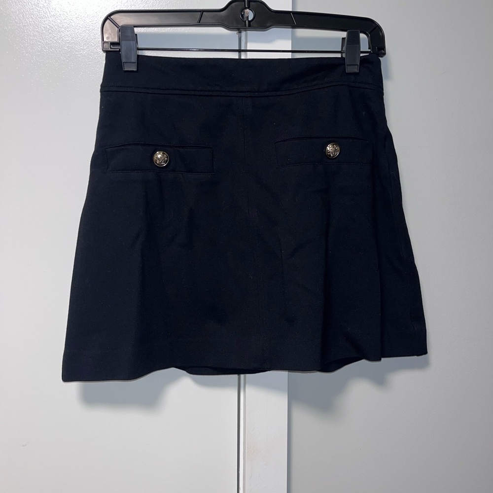 Elegant Navy Mini Skirt with Button Accents